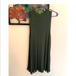 High Neck Olive Dress